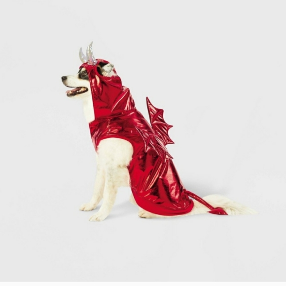 NWT "Hyde & Eek" 1 pc. red devil dog costume w/horns & tail - Picture 1 of 5